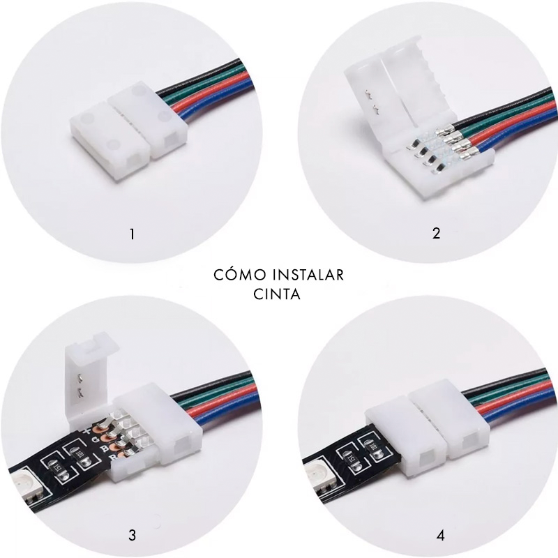 Conector con Cable para Unión de Cinta LED 5050 RGB 12V – Sin Soldadura - Imagen 2