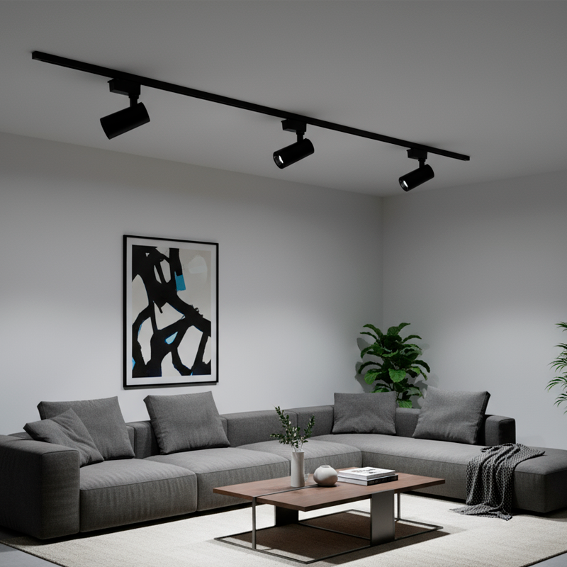 Riel Energizado de ABS para Focos LED – 2 mts, Color Negro - Imagen 2