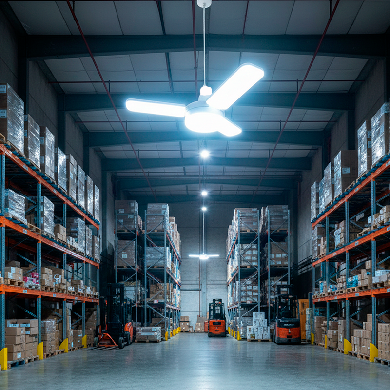 Ampolleta LED 3 Aspas Abatibles E27 – 26W, Luz Fría 6500K - Imagen 2