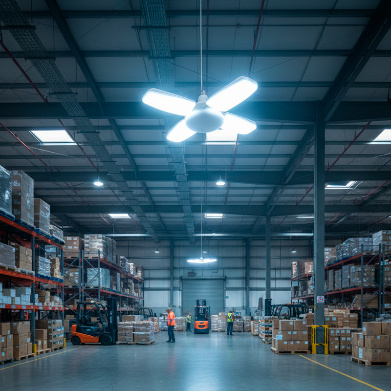 Ampolleta LED 4 Aspas Abatibles E27 – 60W, Luz Fría 6500K - Imagen 3
