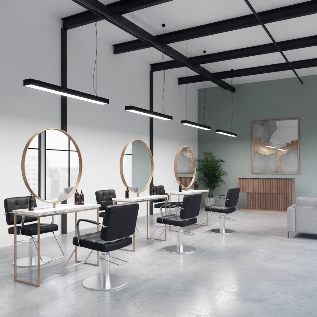 Luminaria Lineal LED Colgante 1.2 m – 50W, Luz Fría 6500K | Carcasa Negra - Imagen 2
