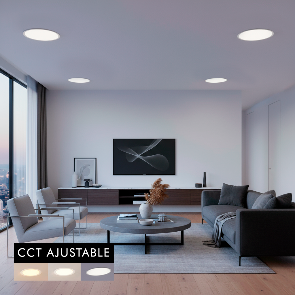 Panel LED Embutido Redondo – 18W, Multicolor (Frío-Neutro-Cálido) - Imagen 2