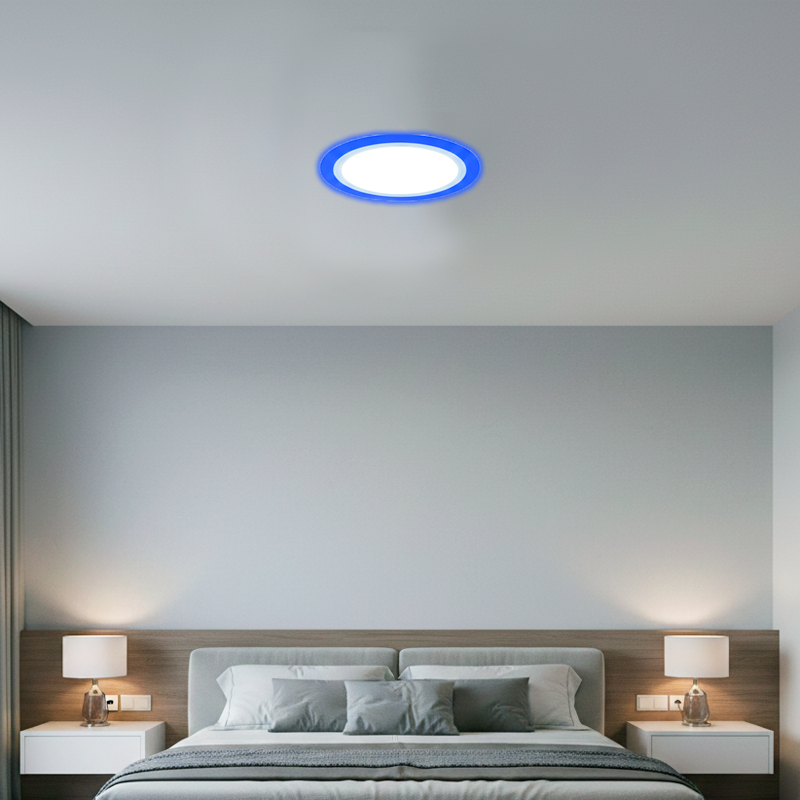 Panel LED Embutido Redondo – Luz Fría (12W) / Azul (4W) | 3 Modos de Encendido - Imagen 2