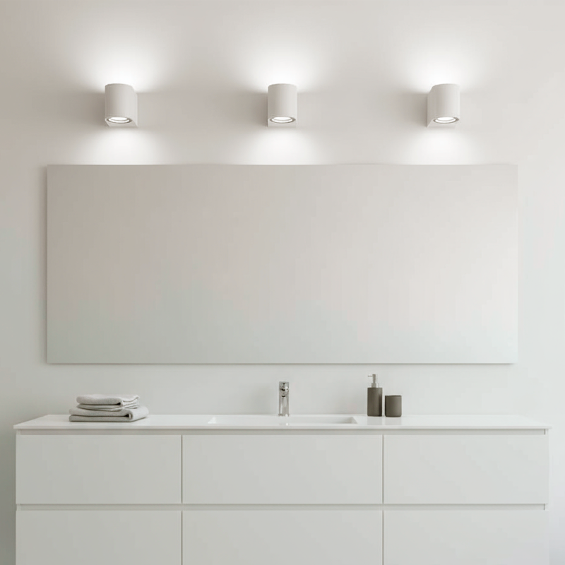Apliqué de Muro Cilíndrico para Ampolleta GU10 (Incluida, Luz Neutra) – Color Blanco - Imagen 2
