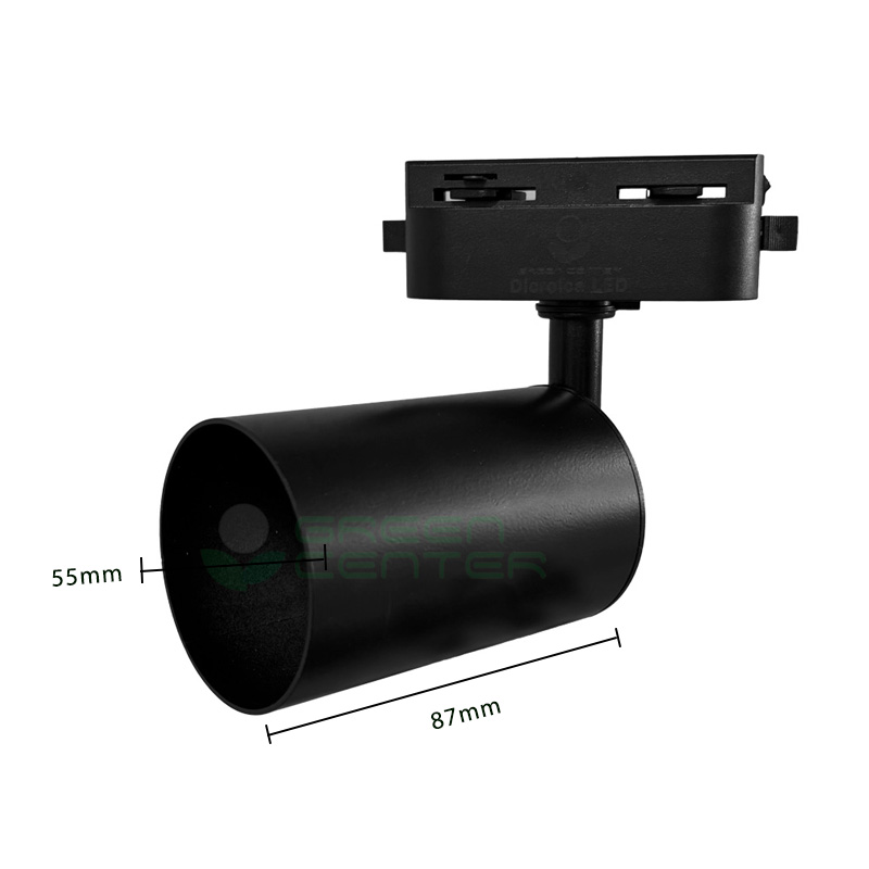 Foco Riel para Dicroica GU10 (Incluida, Luz fría) + Base Riel Redonda | Aluminio Negro - Imagen 3