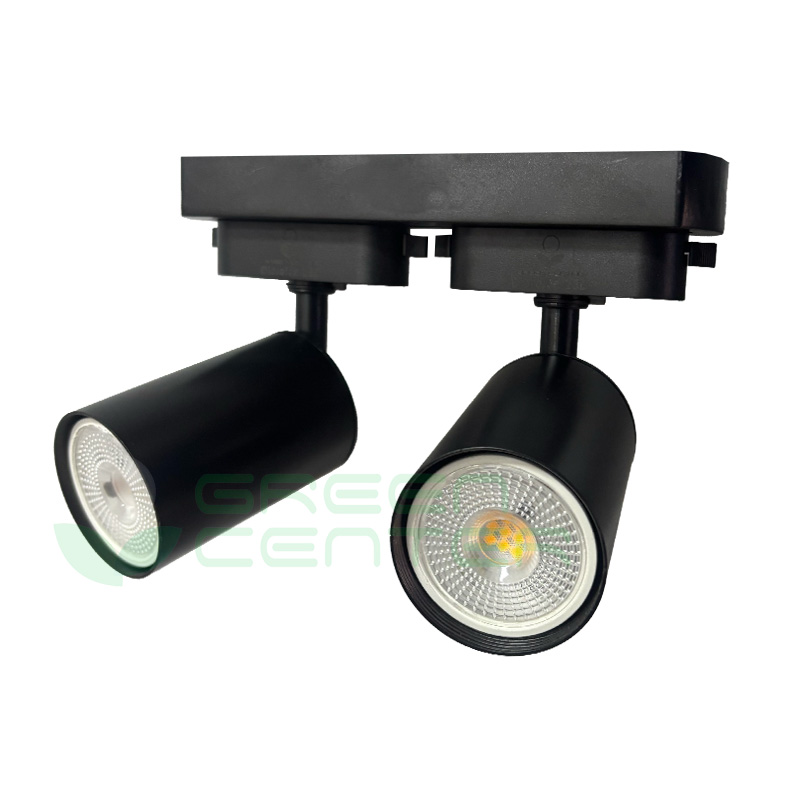Focos Riel para Dicroica GU10 (Incluida, Luz neutra) + Base Riel Ovalada | Aluminio Negro