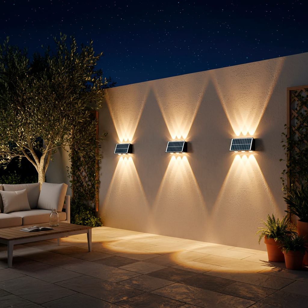 Apliqué Solar de Muro - 6W, Luz Cálida | Iluminación Bidireccional - Imagen 2