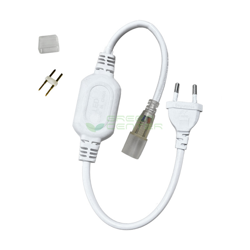 Conector c/ Enchufe para Manguera LED Neón 360° 220V – Incluye Pin y Tapa Aislante