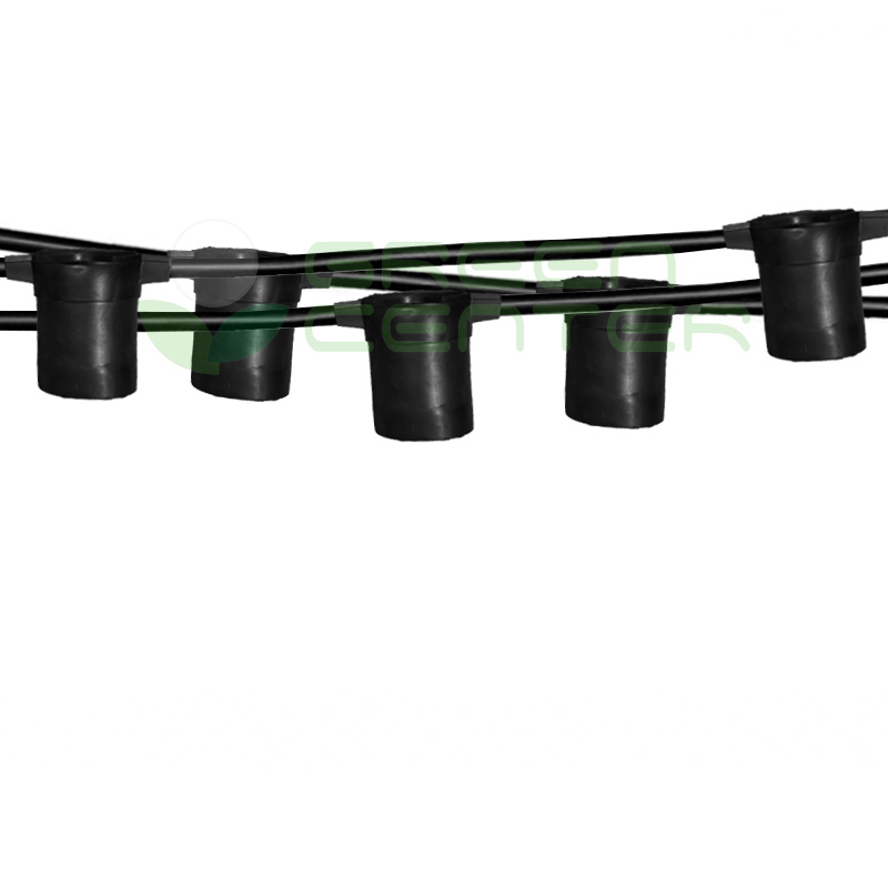 Guirnalda de Luces LED para Exterior 5m con Soquete para 15 Ampolletas E27 + 5m Extensión de Cable | No Incluye Ampolletas ni Enchufe DEMRQ01000