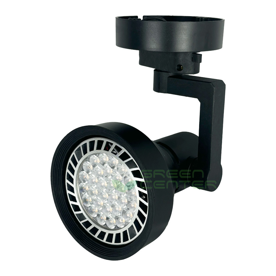 Foco Riel PAR30 (Incluida, 40W, Luz Cálida) + Base Circular Energizada | Color Negro ACRP30N12345-K2
