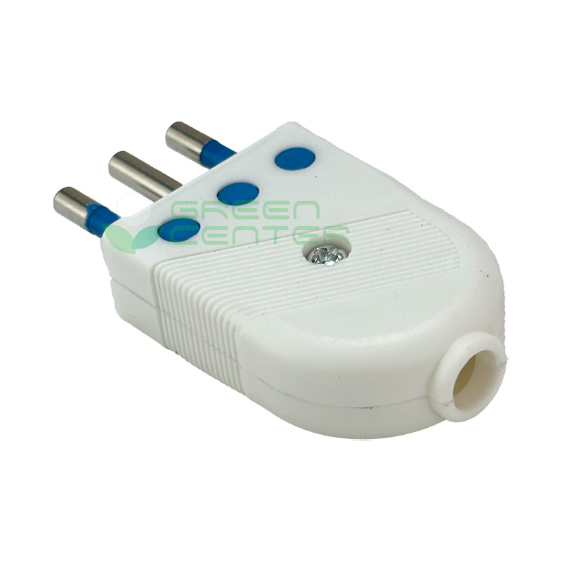 Enchufe Macho Volante 2P+T – 10A, Color Blanco | Certificación SEC AEMACB15000 - Imagen 2