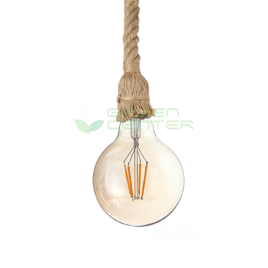 Lámpara Colgante Vintage con Cuerda Rústica – Soquete E27 | Incluye Ampolleta 4W DESSO01000-K2