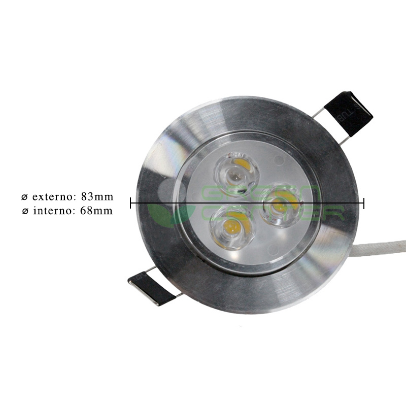 Foco Embutido LED Dirigible – 3W, Luz Fría 6500K | Borde Cromado - Imagen 3