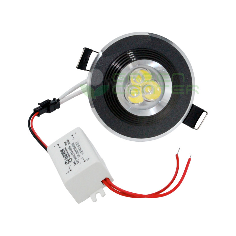 Foco Embutido LED Fijo – 3W, Luz Neutra 4500K | Borde Aluminio Negro - Imagen 3