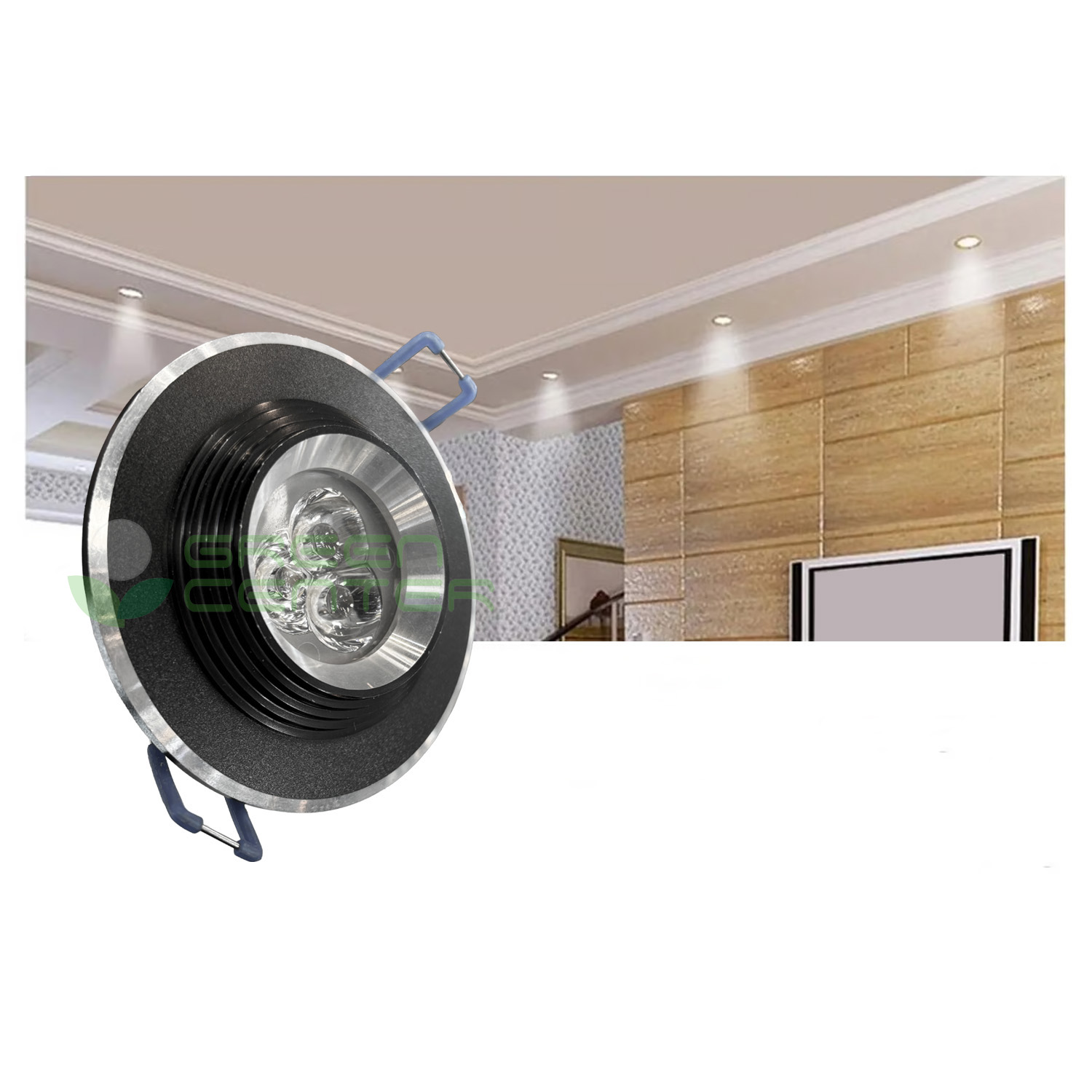 Foco Embutido LED Fijo – 3W, Luz Neutra 4500K | Borde Aluminio Negro - Imagen 2