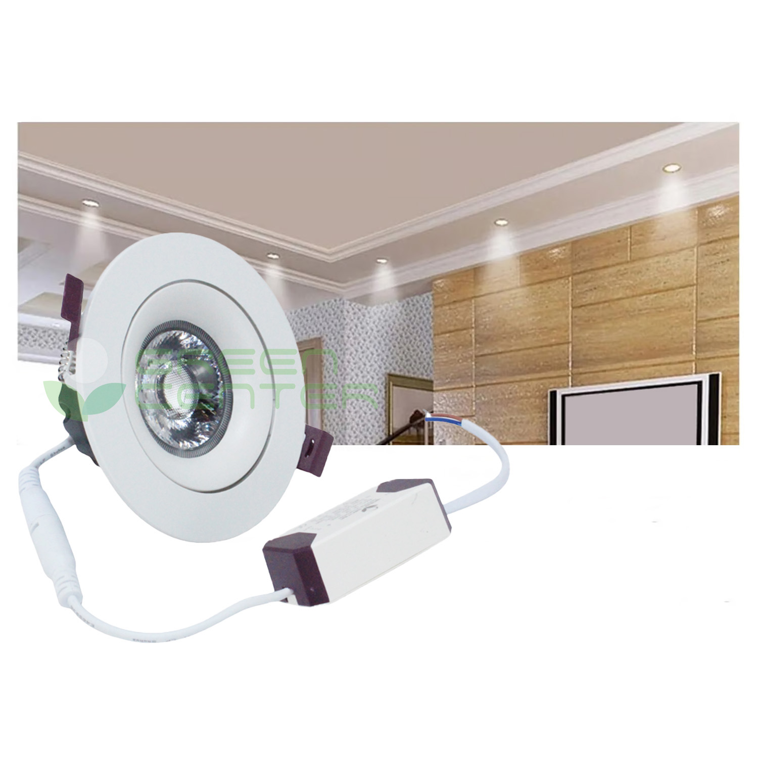 Foco Embutido LED Dirigible COB – 12W, Luz Fría 6500K | Borde ABS - Imagen 2