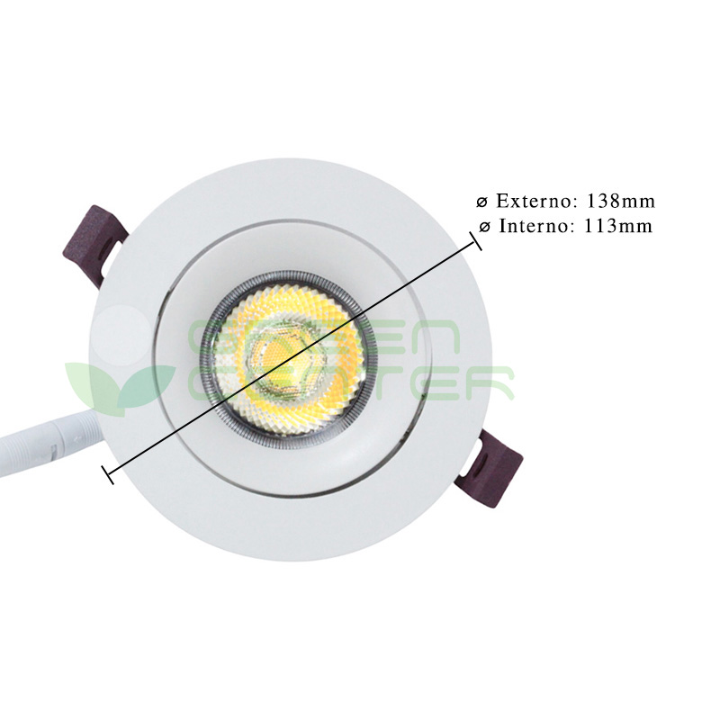 Foco Embutido LED Dirigible COB – 18W, Luz Fría 6500K | Borde ABS - Imagen 4