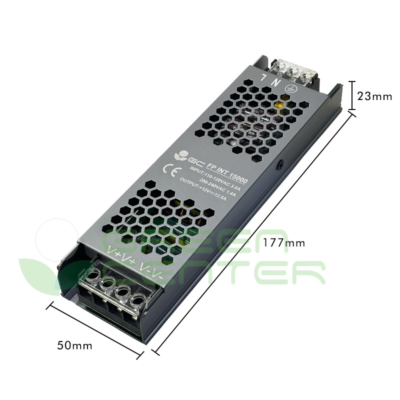 Fuente de Poder LED 12V Diseño Slim – 150W, 12.5A, Carcasa Aluminio | Uso Interior - Imagen 3