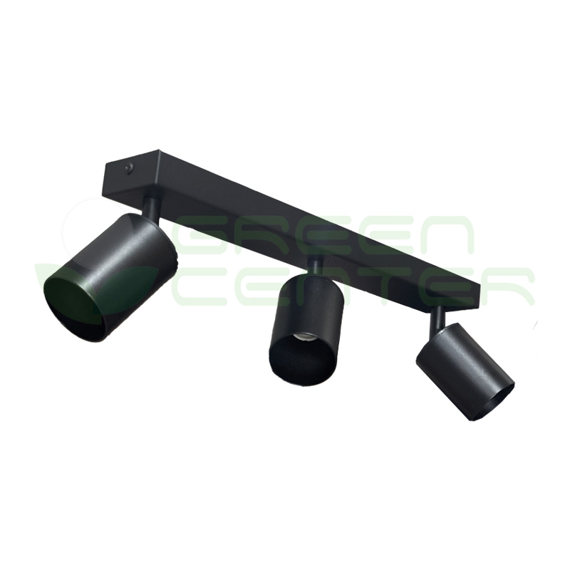 Apliqué Lineal 3 Focos Dirigibles para Ampolleta GU10 – Color Negro | No Incluye Ampolletas LM3FGN08000