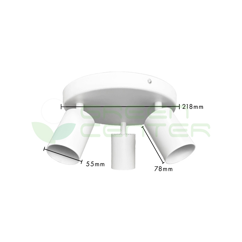 Apliqué Circular 3 Focos Dirigibles para Ampolleta GU10 – Color Blanco | Incluye Ampolletas Luz Neutra - Imagen 3