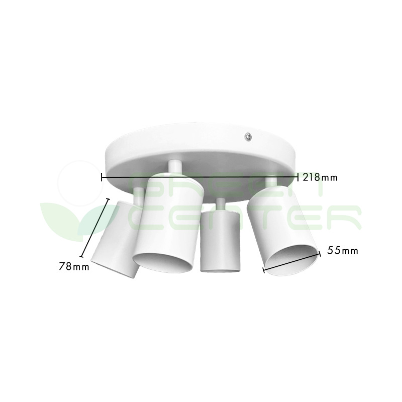 Apliqué Circular 4 Focos Dirigibles para Ampolleta GU10 – Color Blanco | Incluye Ampolletas Luz Neutra LM4FRB08000-K2 - Imagen 2