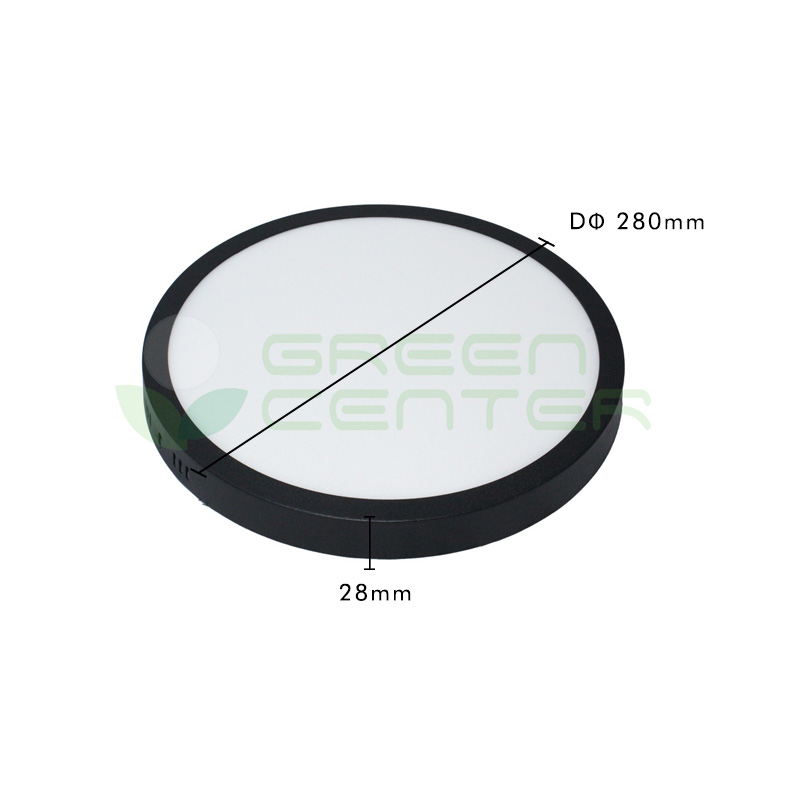 Panel LED Redondo Sobrepuesto – 24W, Luz Fría 3650K | Borde Negro PLRCSN02465 - Imagen 3