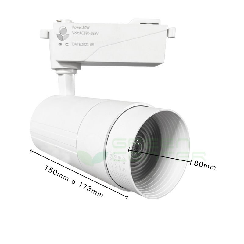 Foco Riel LED COB con Ángulo Ajustable – 30W, Luz Cálida 3000K | Color Blanco - Imagen 2