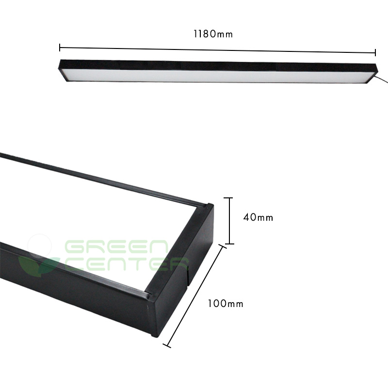 Luminaria Lineal LED Colgante 1.2 m – 60W, Luz Neutra 4000K | Carcasa Negra - Imagen 2